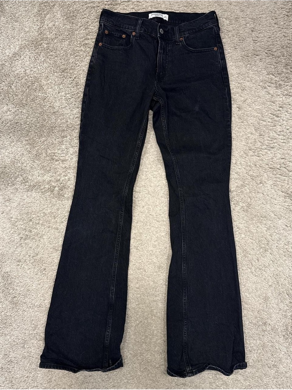 Abercrombie & Fitch Black Flare Wide-Leg Jeans